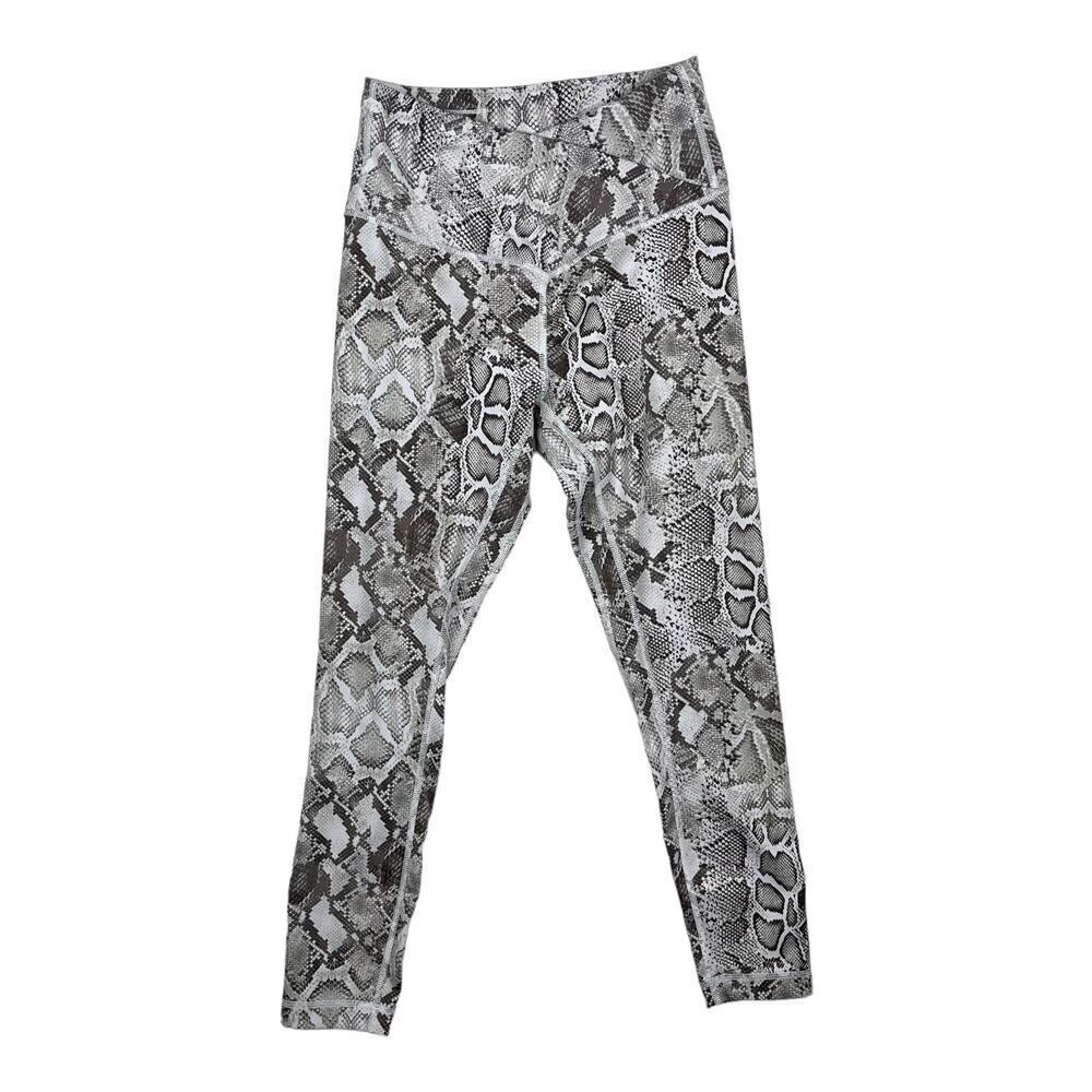 Victoria's Secret Love Cloud Crossover Gray Snake Skin Print Leggings Size 8